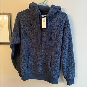 American Eagle Outfitters Fuzzy Navy Hoodie